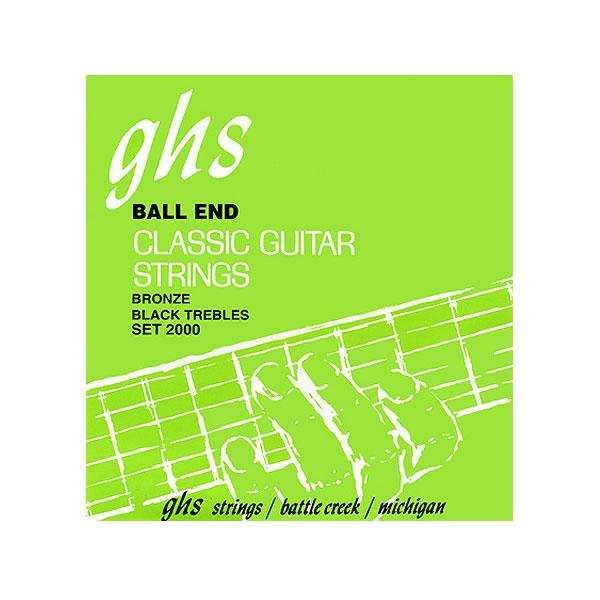GHS / 2000 Black Nylon Phosphor Bronze Wound Strings-Tie End - クラシックギター弦 -