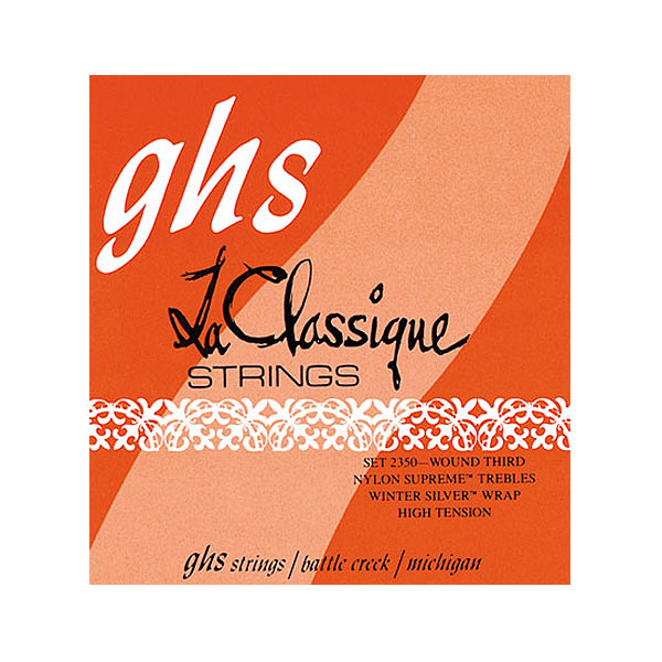 ghs(ジーエイチエス) / 2350 LA CLASSIQUE High Tension Wound 3rd Nylon Trebles / Winter Silver Basses 【6セットでの販売になります】 - クラシックギター弦 -