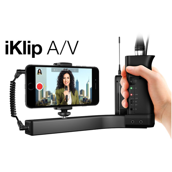 IK Multimedia(アイケーマルチメディア) / iKlip A/V - マイク・プリアンプ内蔵ビデオ撮影用グリップ -