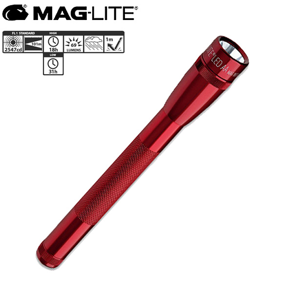 Mag-Lite(マグライト) / Mini LED 2-Cell AA Flashlight with Holster (RED) ハンディーライト