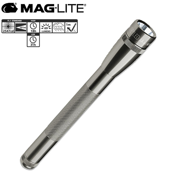 Mag-Lite(マグライト) / Mini LED 2-Cell AA Flashlight with Holster (GRAY) ハンディーライト