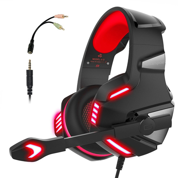 Micolindun / Gaming Headset (Red) - PS4 / MAC / PC 対応ゲーミングヘッドセット - 1大特典セット