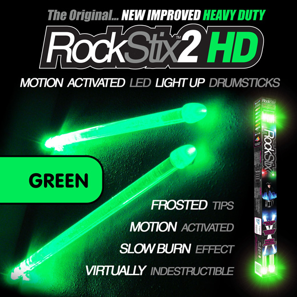 Rockstix2 / Green HD - 光るドラムスティック グリーン - 【パリピグッズ】