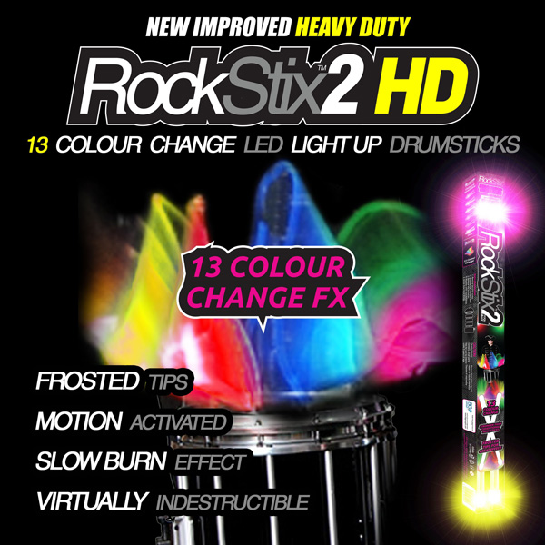 Rockstix2 / HD Colour Change 【光るドラムスティック】- 13色カラフルに変化 - 【パリピグッズ】