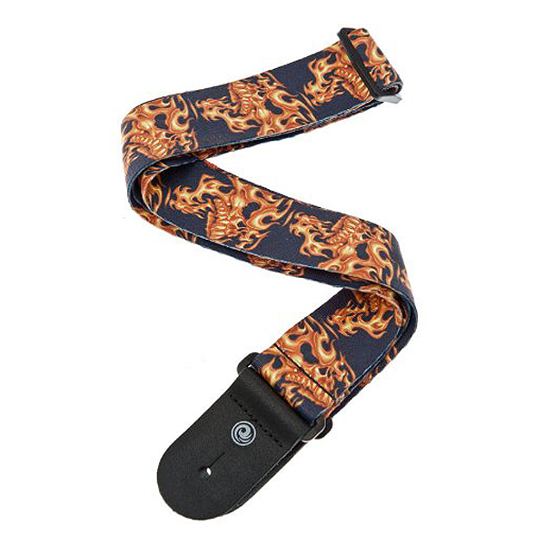 PLANET WAVES(プラネットウェイブス ) / Lethal Threat Strap Collection 50LT01 FLAMING SKULLS- ギターストラップ -【国内正規品】
