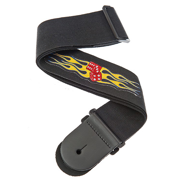 PLANET WAVES(プラネットウェイブス ) / Patch & Textile Collection 64P05 2.5”STRAP-FLAMING DICE- ギターストラップ -【国内正規品】