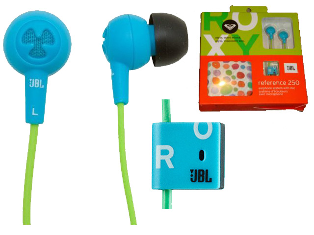 【限定1台】ROXY(ロキシー) / JBL Reference 250 (Blue/Green) - マイク付イヤホン - 【B級品：外箱のヘコミあり】『セール』『ヘッドホン』