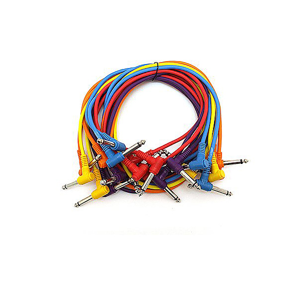 Seismic Audio / 10 Pack 3' TS 1/4” Right Angle Patch Cables SARAPC3 - ギターシールド パッチケーブル 10本セット -