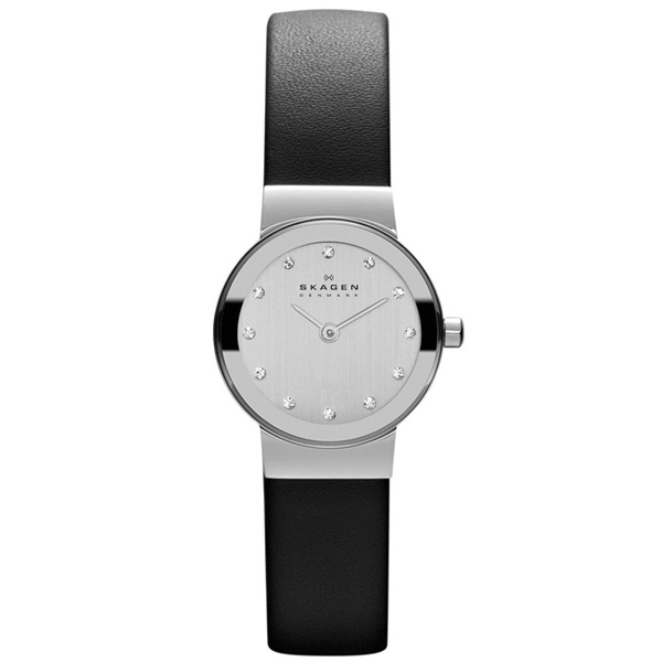 Skagen（スカーゲン） / Black Leather & Steel Watch 358XSSLBC - レディース腕時計 -