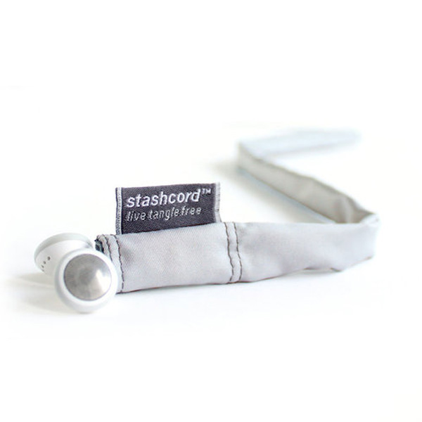 Stashcord(スタッシュコード) / The Smart Fabric Sleeve - イヤホン用絡まり防止スリーブ -(Silver)