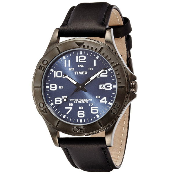 TIMEX(タイメックス) /Street Black/Gunmetal Leather Strap Watch T2P392 - 腕時計 -