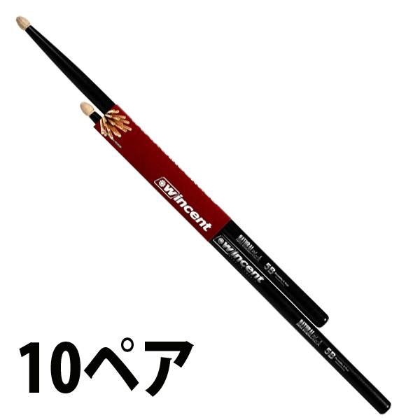 【10ペアセット】Wincent(ウィンセント) / W-5BCB(5B CB Hickory)- ヒッコリー・ドラムスティック -