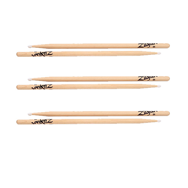 Zildjian(ジルジャン) / 5A Nylon Natural - ドラムスティック - 【お得な3ペアセット】