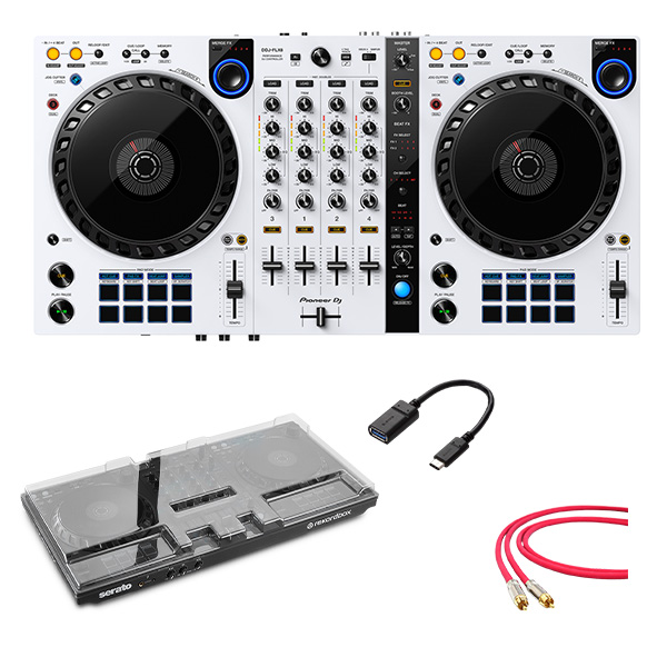 【DECKSAVERセット】Pioneer DJ(パイオニア) / DDJ-FLX6-W 【rekordbox・Serato DJ Pro対応】 4ch PCDJコントローラー 3大特典セット
