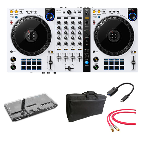 【DECKSAVER/ソフトケースセット】Pioneer DJ(パイオニア) / DDJ-FLX6-W 【rekordbox・Serato DJ Pro対応】 4ch PCDJコントローラーto DVS、rekordbox DVS対応 DJミキサー 4大特典セット
