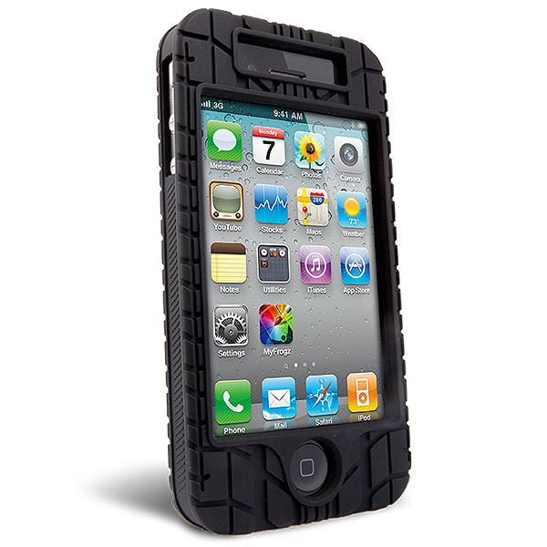 iFrogz (アイフロッグス) / Treadz Case for iPhone 4 (Black) (Fits AT&T and Verizon iPhone 4)